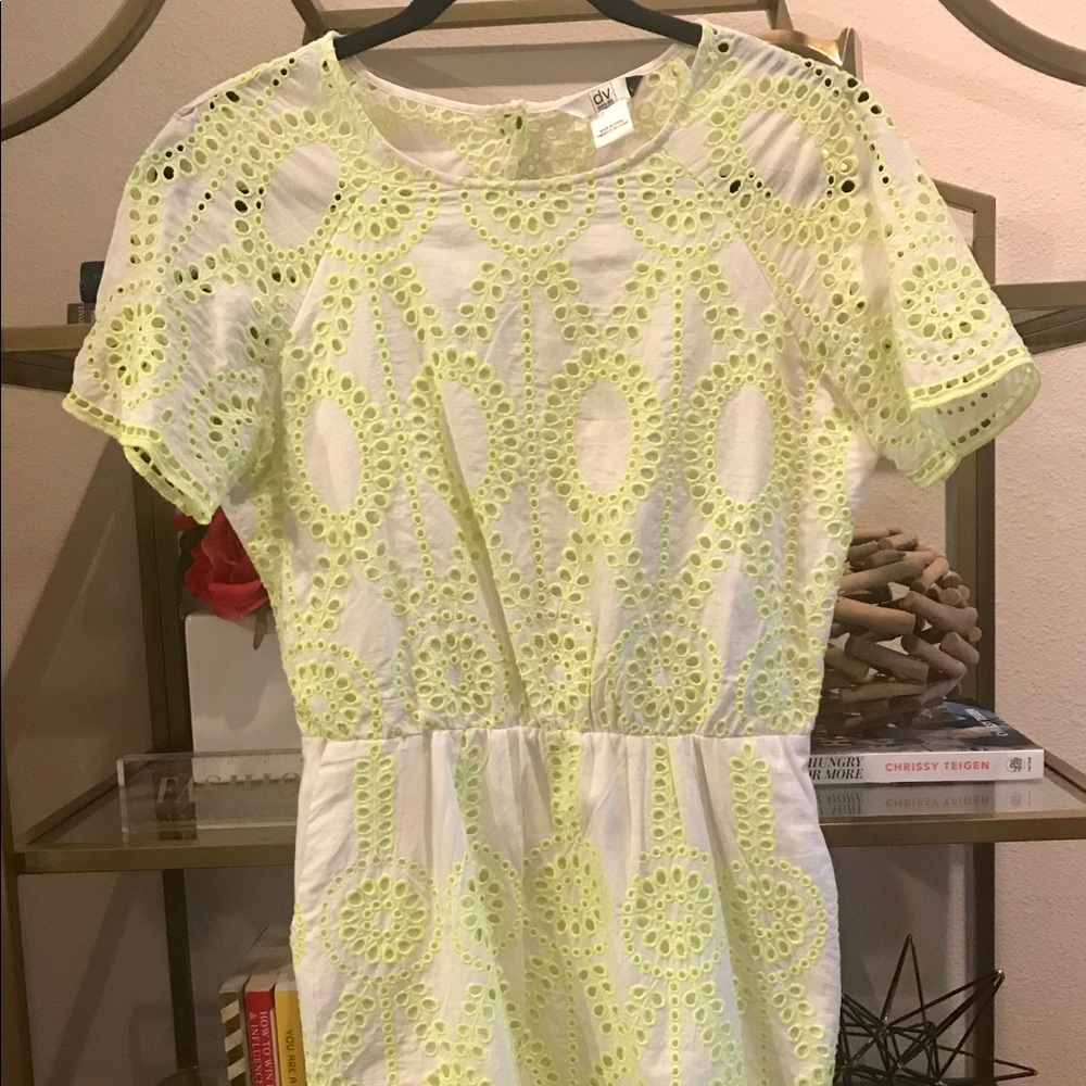 DOLCE VITA neon eyelet mini dress